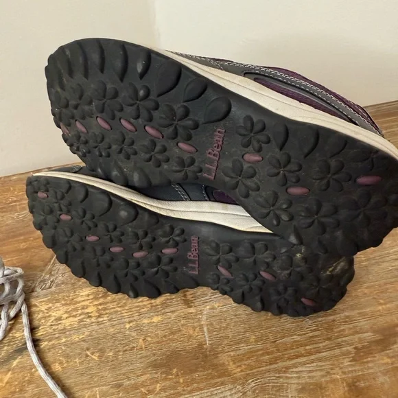L.L. Bean Hiking Walking Shoes Purple and Gray Sneakers Women Sz 8 - Picture 8 of 9